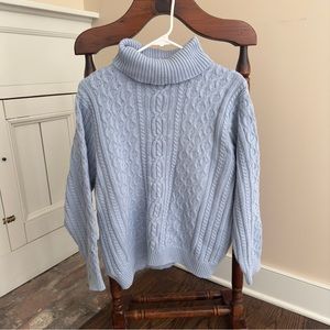 100% Cotton Light Blue Cable Knit Sweater